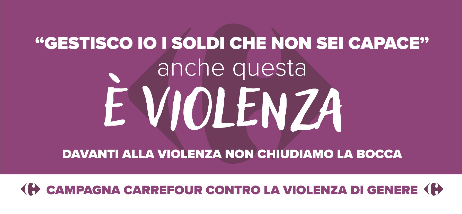 Carrefour trasforma 21 supermercati in Punti Viola contro la violenza sulle donne