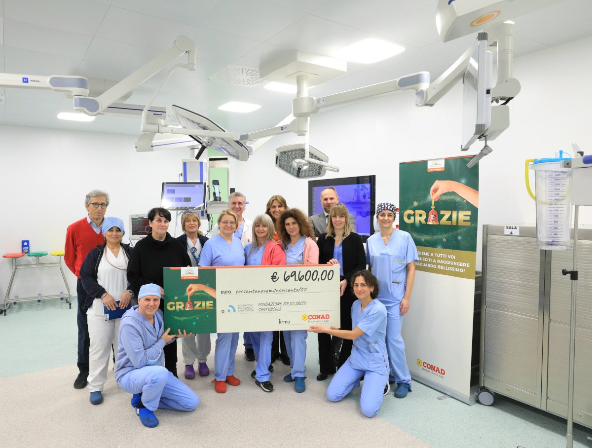 Conad Nord Ovest raccoglie oltre 69.000 euro per la Fondazione Policlinico Sant’Orsola