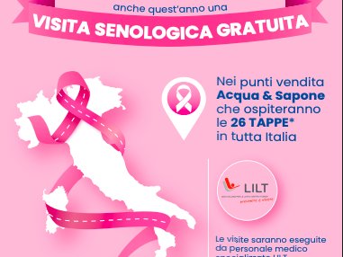 Ottobre Rosa: Acqua &amp; Sapone e LILT insieme con il Tour della Prevenzione