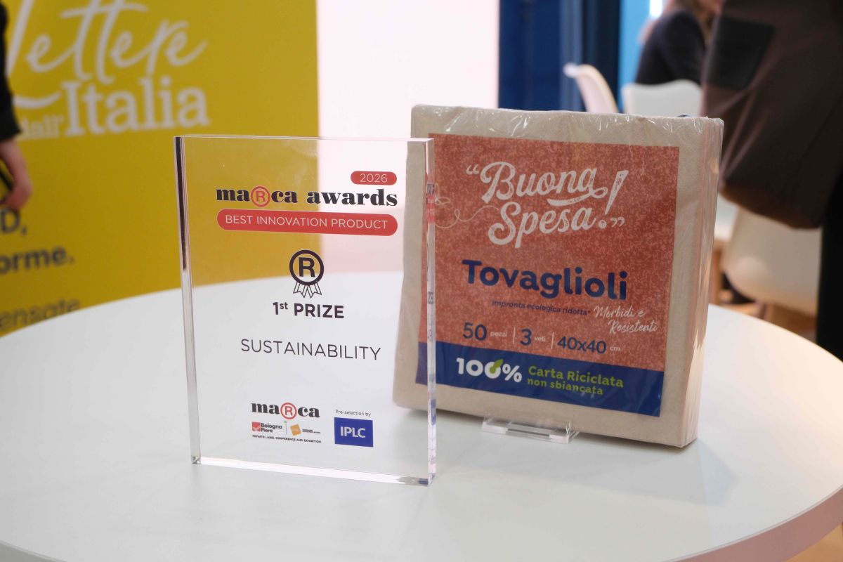 MD porta il "beige" nella MDD: tovaglioli da fibre riciclate vincono il Marca Award