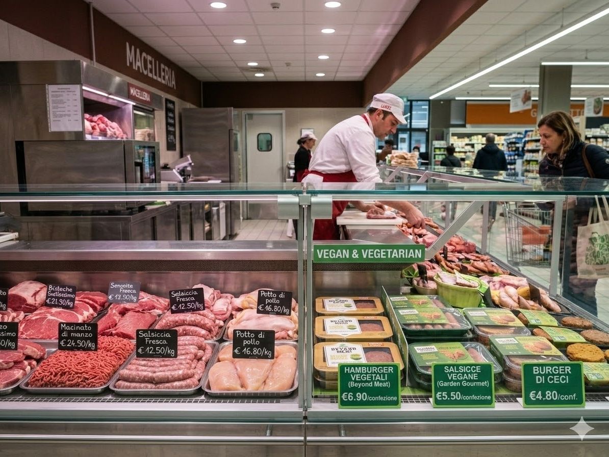 Prodotti vegetali nel reparto carne: come lo scaffale del supermercato orienta la transizione alimentare