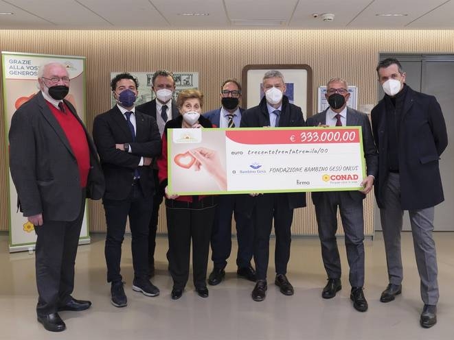 Pac 2000A Conad e Conad Nord Ovest donano 333 mila euro a favore dell’Ospedale Bambino Gesù