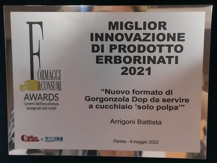 Il Gorgonzola Dop al cucchiaio “solo polpa” Arrigoni Battista vince il premio "Migliore innovazione di prodotto" a Cibus