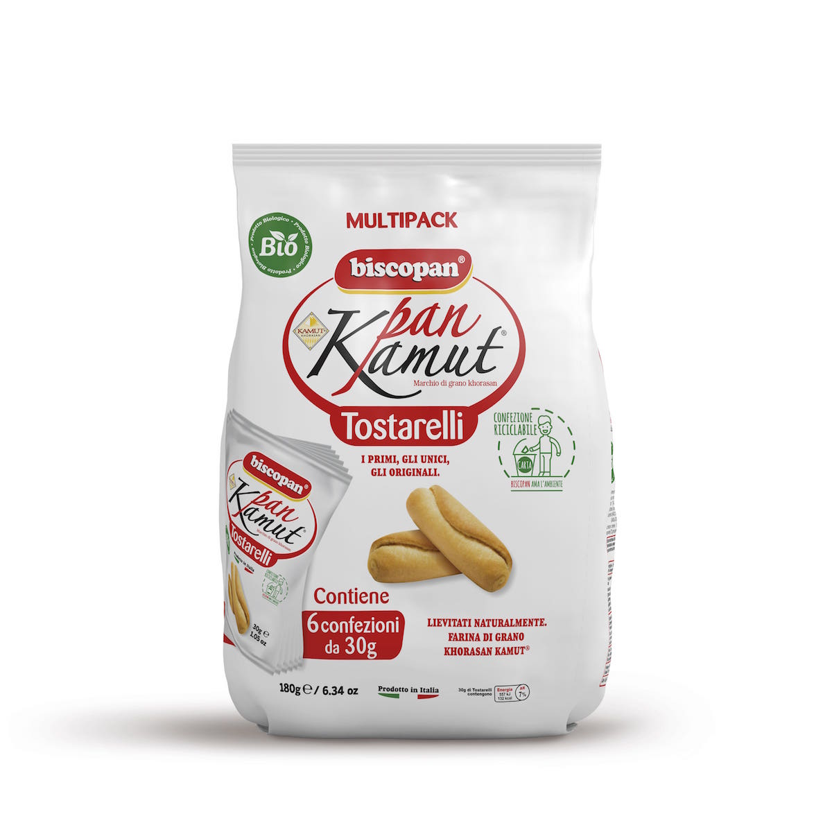 Pan Kamut Tostarelli e Gallette di Boscopan sono disponibili anche in mono porzioni