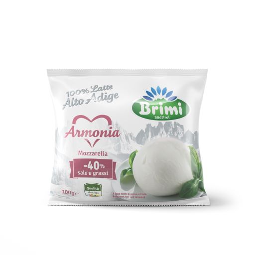 Mozzarella Armonia di Brimi, con il 40% di sale e di grassi in meno