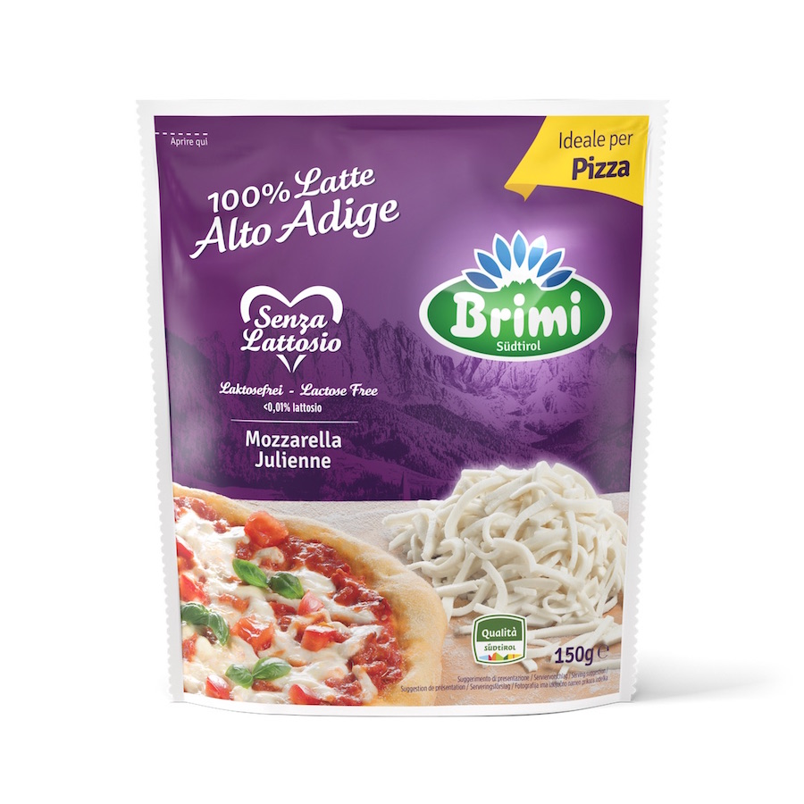 La mozzarella julienne senza lattosio di Brimi