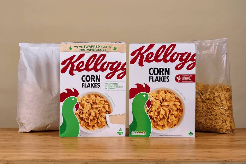 Green Retail  - Da Kellogg un esperimento per eliminare la plastica dalle confezioni dei cereali 