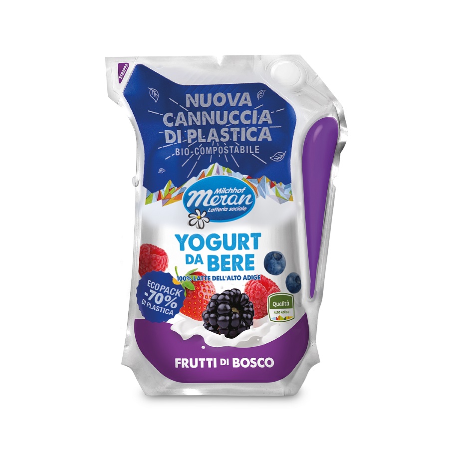 Yogurt da bere in ecopack di Latteria Sociale Merano: ideali per i pic nic estivi
