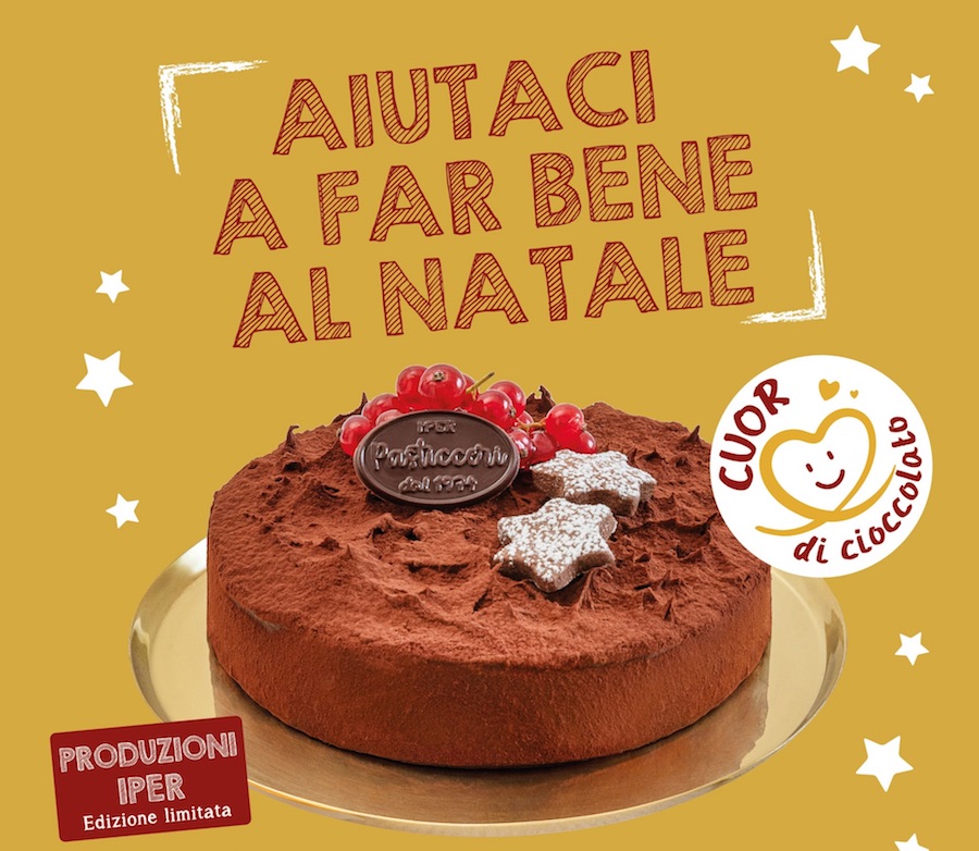 Iper La grande i sostiene SpesaSospesa.org con la torta benefica “Cuor di Cioccolato”