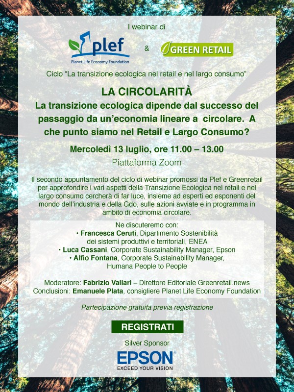 Green Retail Webinar - Mercoledì 13 luglio, “La Circolarità”