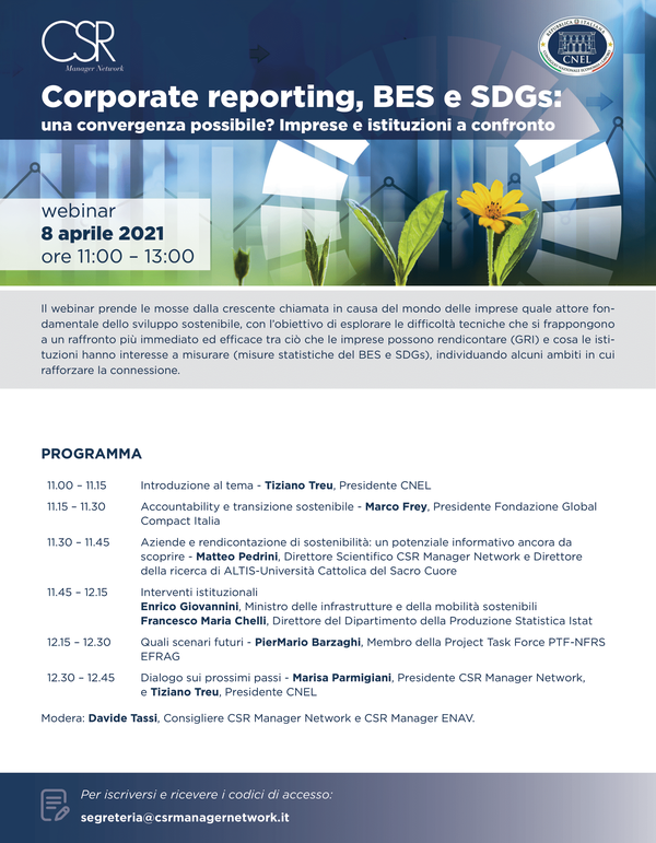 Corporate reporting, Bes e Sdgs: una convergenza possibile? Imprese e istituzioni a confronto