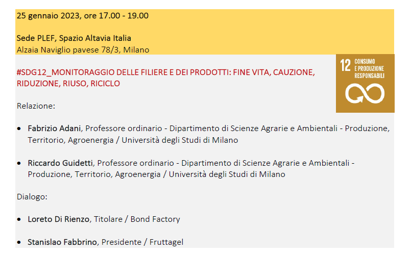 Impresa sostenibile e ricerca: monitoraggio delle filiere e dei prodotti