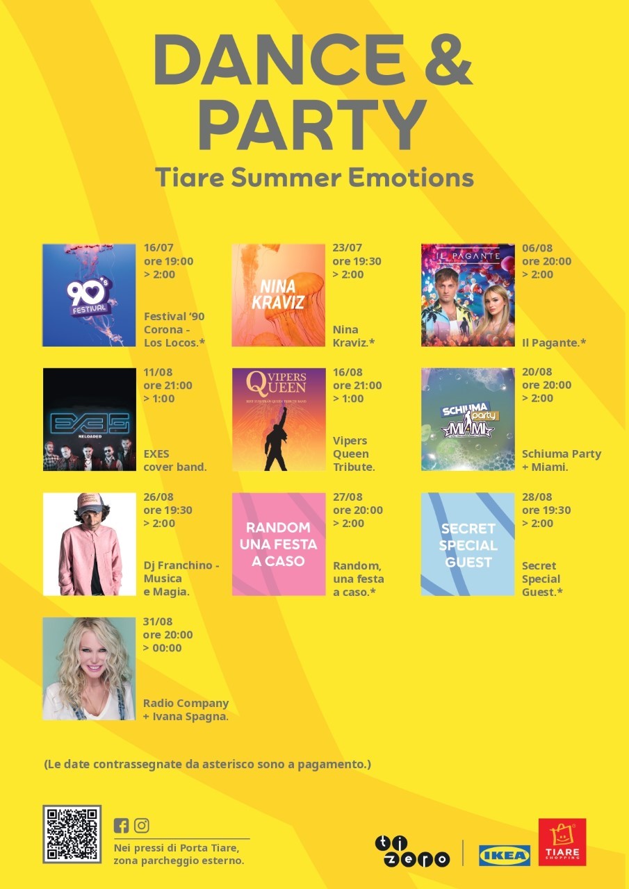 Tiare Summer Emotions: musica, spettacoli e sport riempiono l’estate 2022