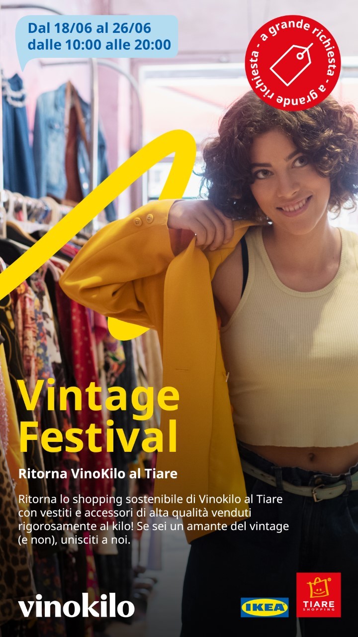 Vinokilo al Tiare Shopping, ritorna il vintage festival