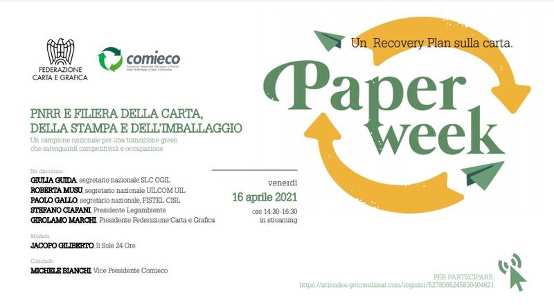 Webinar: Pnrr e filiera della carta, della stampa e dell’imballaggio