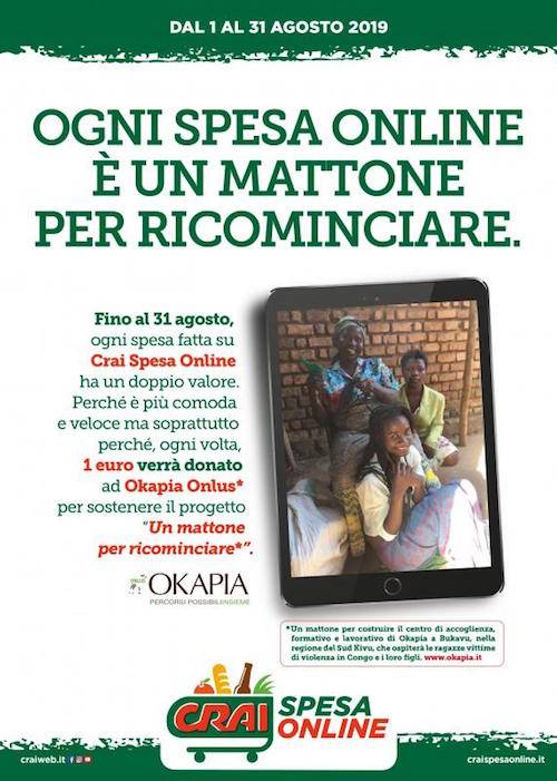 Crai, spesa on-line a sostegno di Okapia Onlus