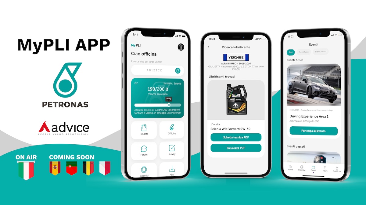 Advice Group e Petronas fidelizzano le officine di tutta la rete distributiva con la nuova app strategica MyPLI