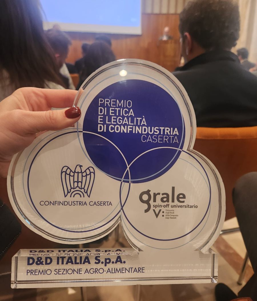 D'Amico riceve il Premio di Etica e Legalità da Confindustria Caserta