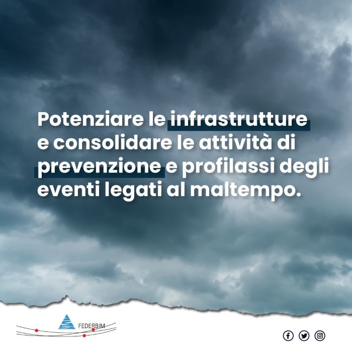 Maltempo, Federbim esprime la propria solidarietà ai territori colpiti