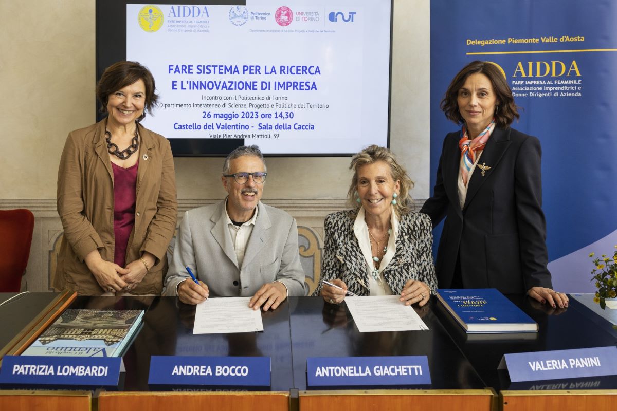 Siglato al Castello del Valentino un protocollo d’intesa tra Politecnico di Torino e Associazione Imprenditrici e Donne Dirigenti d’Azienda