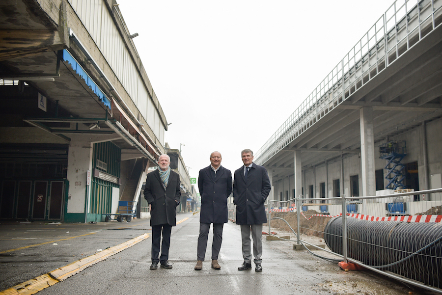 Alessandro Spada in visita al cantiere di Foody 2025, il rinnovato mercato agroalimentare di Milano