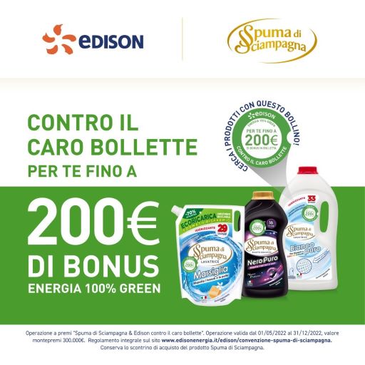 Spuma di Sciampagna e Edison Energia insieme contro il caro bolletta