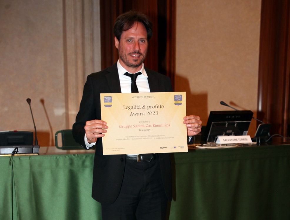 Al Gruppo Sgr consegnato a Roma il premio nazionale ‘Legalità e Profitto Award’