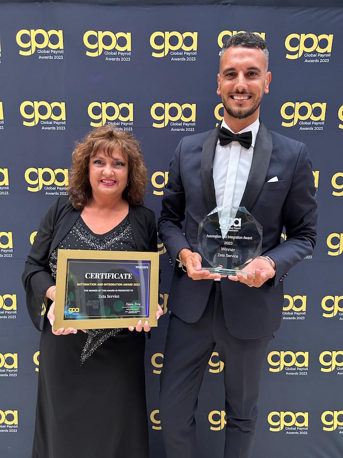Zeta Service vince ai Global Payroll Awards il premio "Automation and Integration Award 2023"