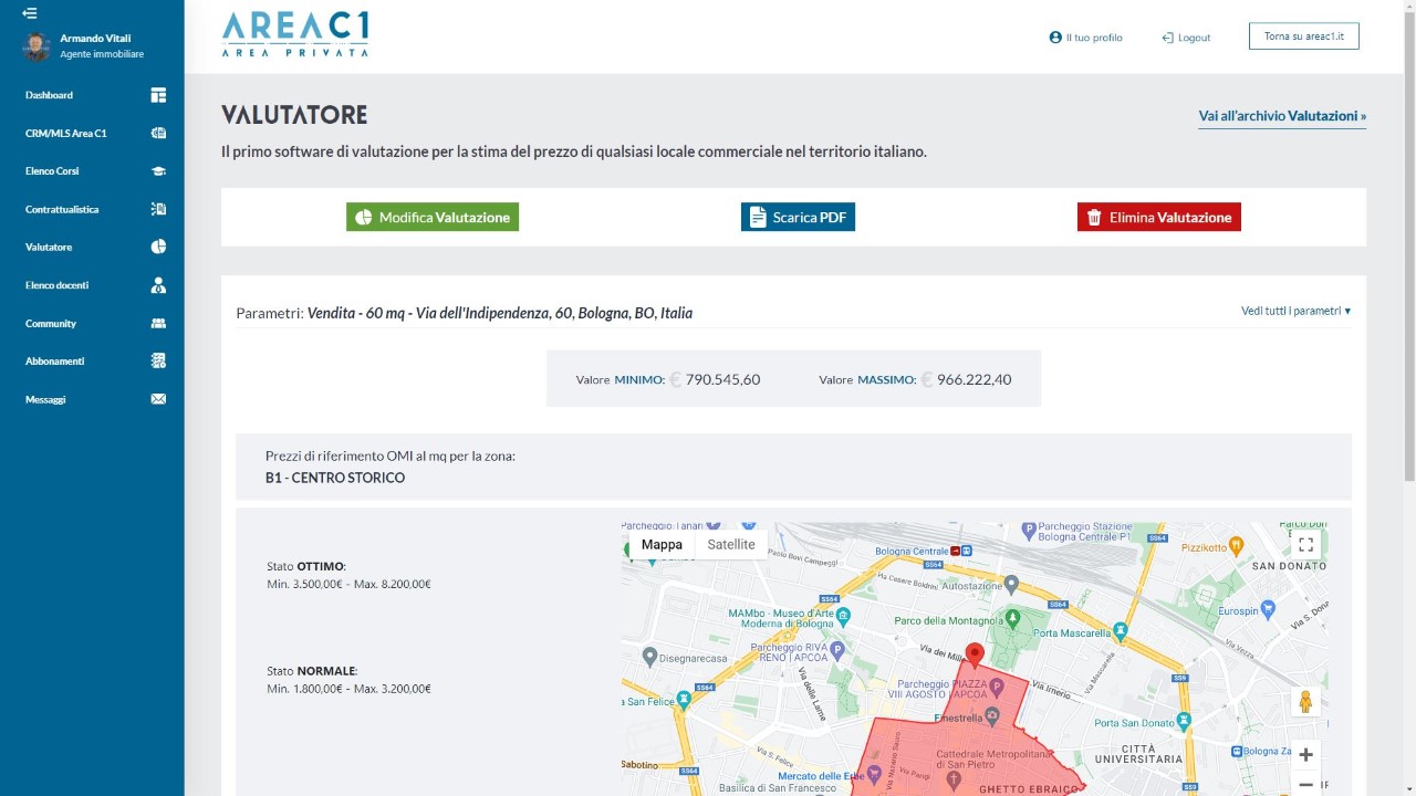 Nasce Valutatore Area C1, primo e unico software di valutazione del prezzo dedicato agli immobili su strada