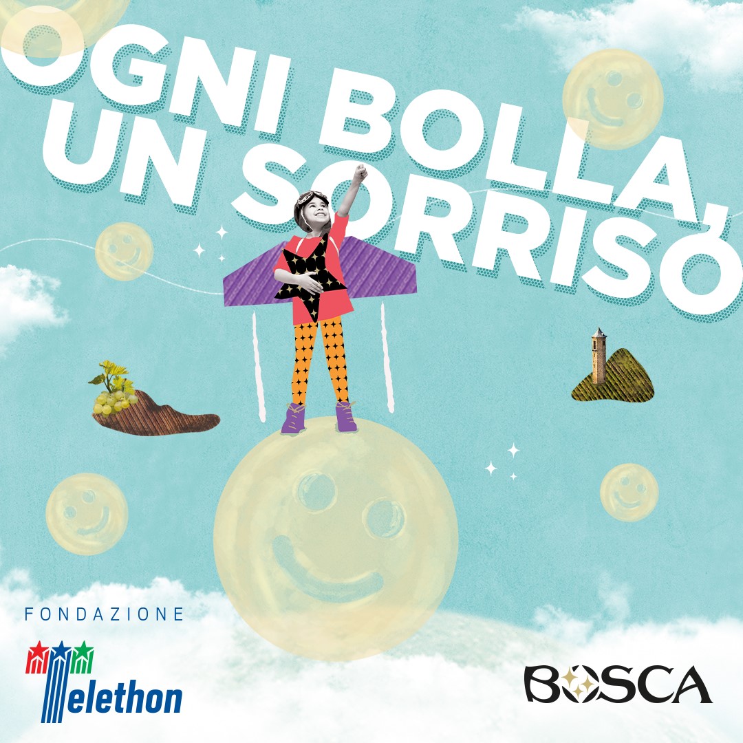 Bosca sostiene Fondazione Telethon - “Ogni bolla, un sorriso”