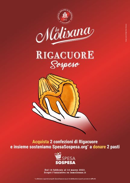 “Rigacuore Sospeso”: al via la seconda edizione della campagna della Molisana con SpesaSospesa.org