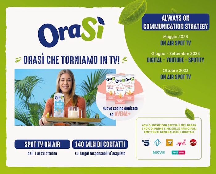 OraSì torna in tv e online con la campagna “Dai più gusto alla tua natura”