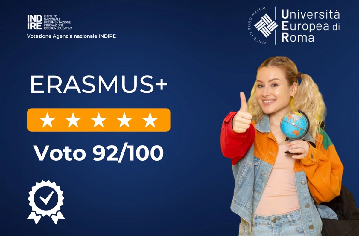 L'Università Europea di Roma-Uer ottiene un punteggio di 92 su 100 nel rapporto finale Eramus+
