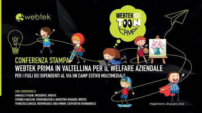 Webtek è prima in Valtellina per il welfare aziendale: per i figli dei dipendenti al via un camp estivo multimediale