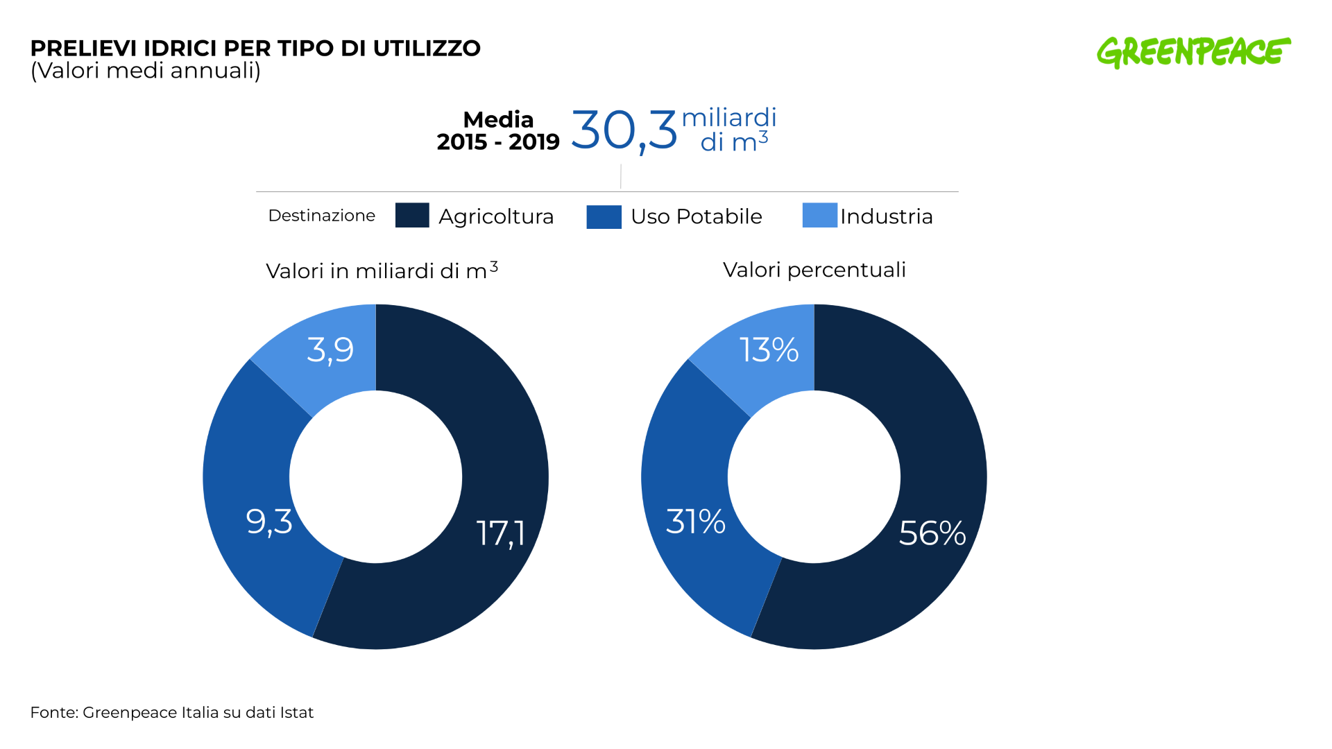 Greenpeace: in 30 anni in Italia si è perso il 13% della risorsa idrica