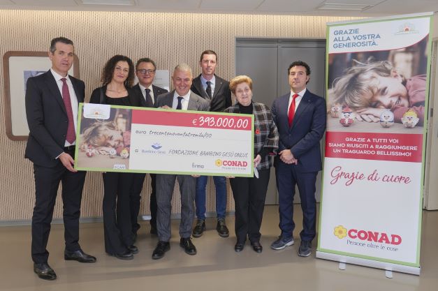 Green Retail  - Conad dona 393.000 euro a sostegno dell'Ospedale Pediatrico Bambino Gesù 