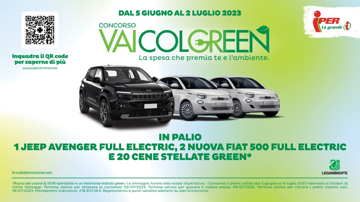 Green Retail  - Iper La grande i lancia il concorso Vai Col Green, in collaborazione con Legambiente 