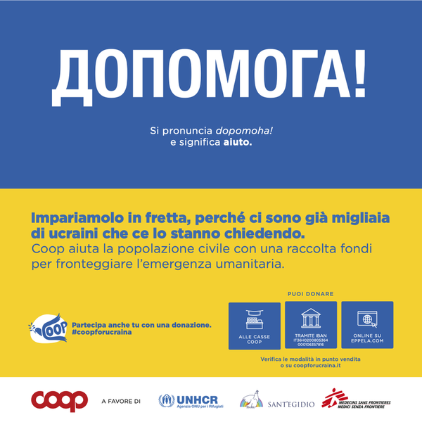 Aiuti per la popolazione Ucraina: al via Coop for Ucraina