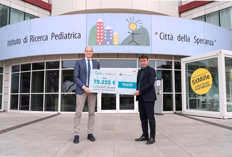 Tigotà dona 79 mila euro a Città della Speranza con le “Green Box”