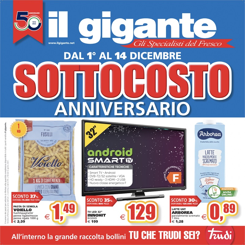 Sottocosto Anniversario: Il Gigante festeggia 50 anni di attività