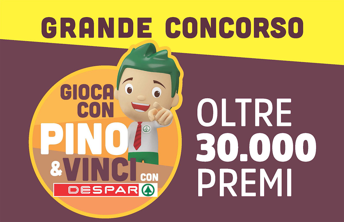 Despar Centro Sud lancia il concorso “Gioca con Pino &amp; Vinci con Despar”
